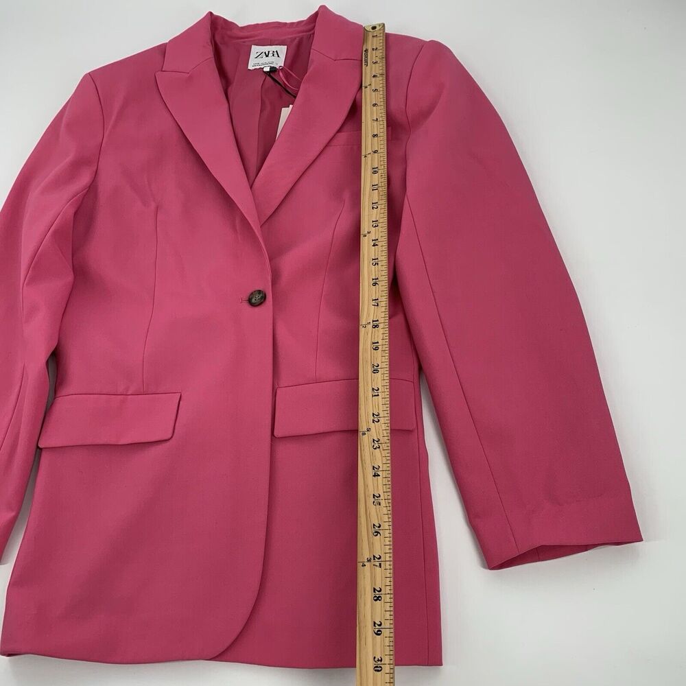 NWT $250 Zara Tailored Boxy Cut One Button Blazer Size XS Womens Dark Pink AKA - Picture 8 of 8